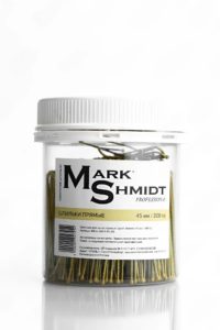 Шпильки MARK SHMIDT золотистые, прямые 45 мм, 200 гр,банка с КПВ 1